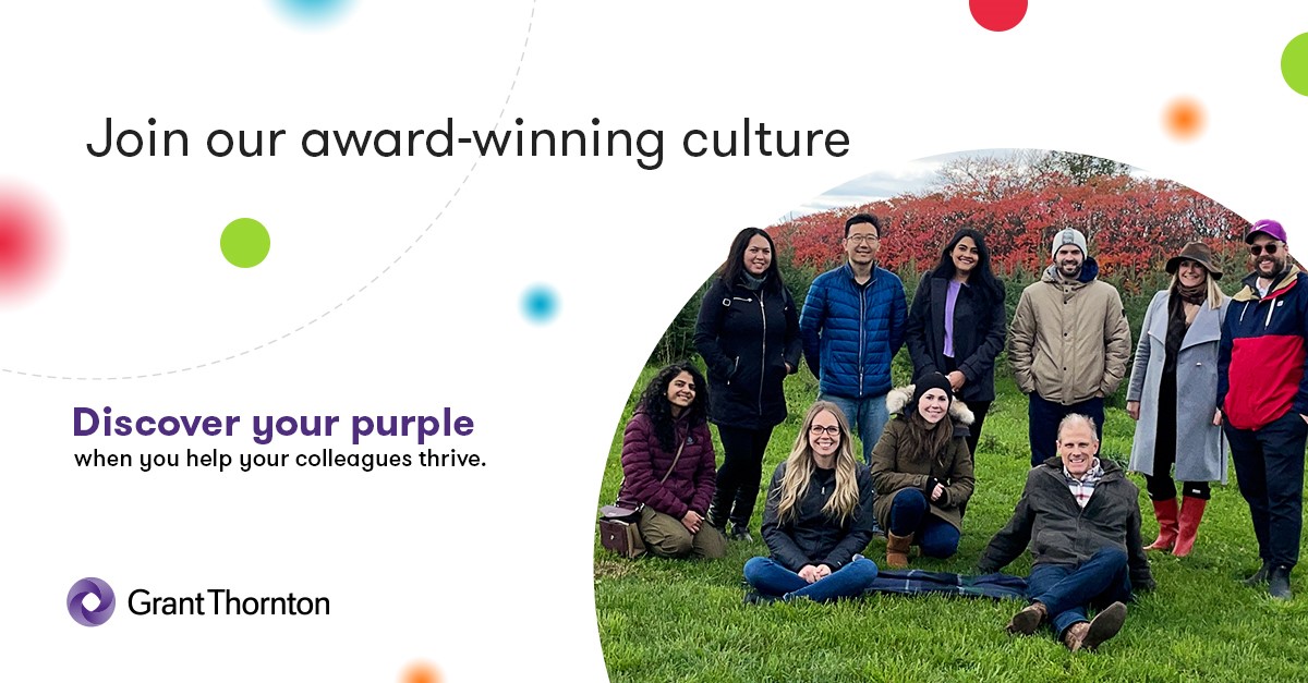 Join our award winning culture. Picture of the Grant Thornton Talent Attraction team. 