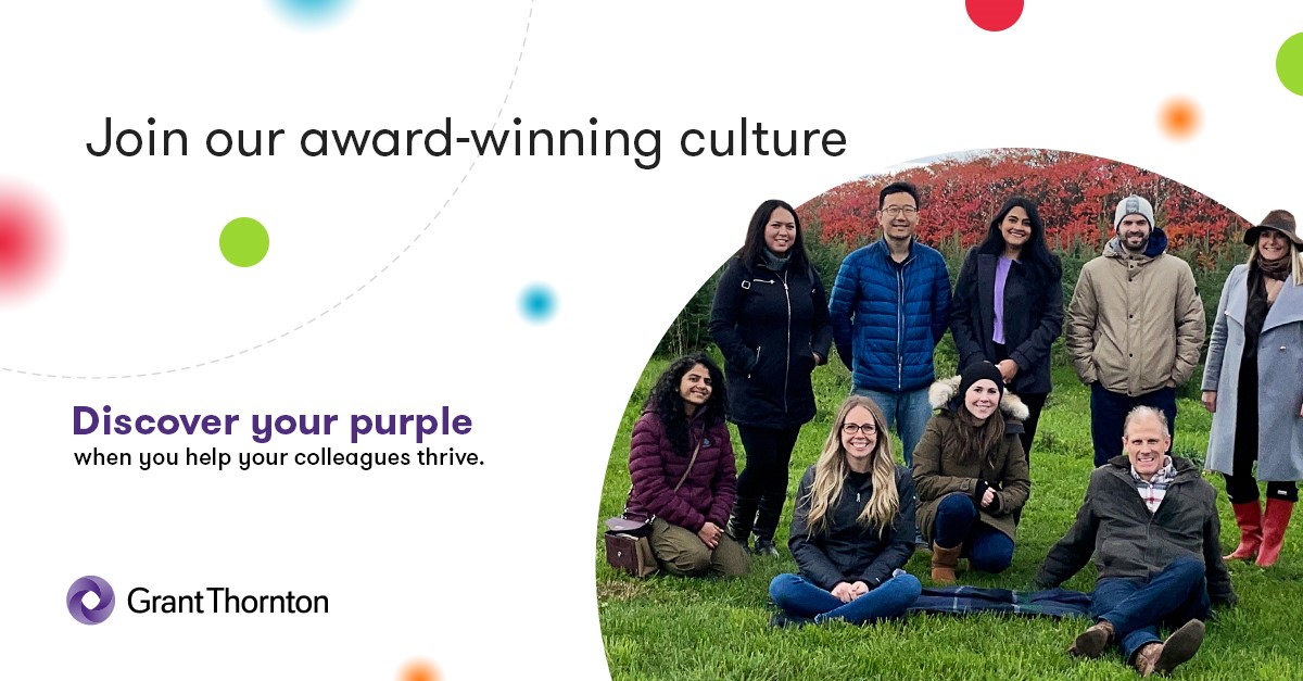 Join our award winning culture. Picture of the Grant Thornton Talent Attraction team. 